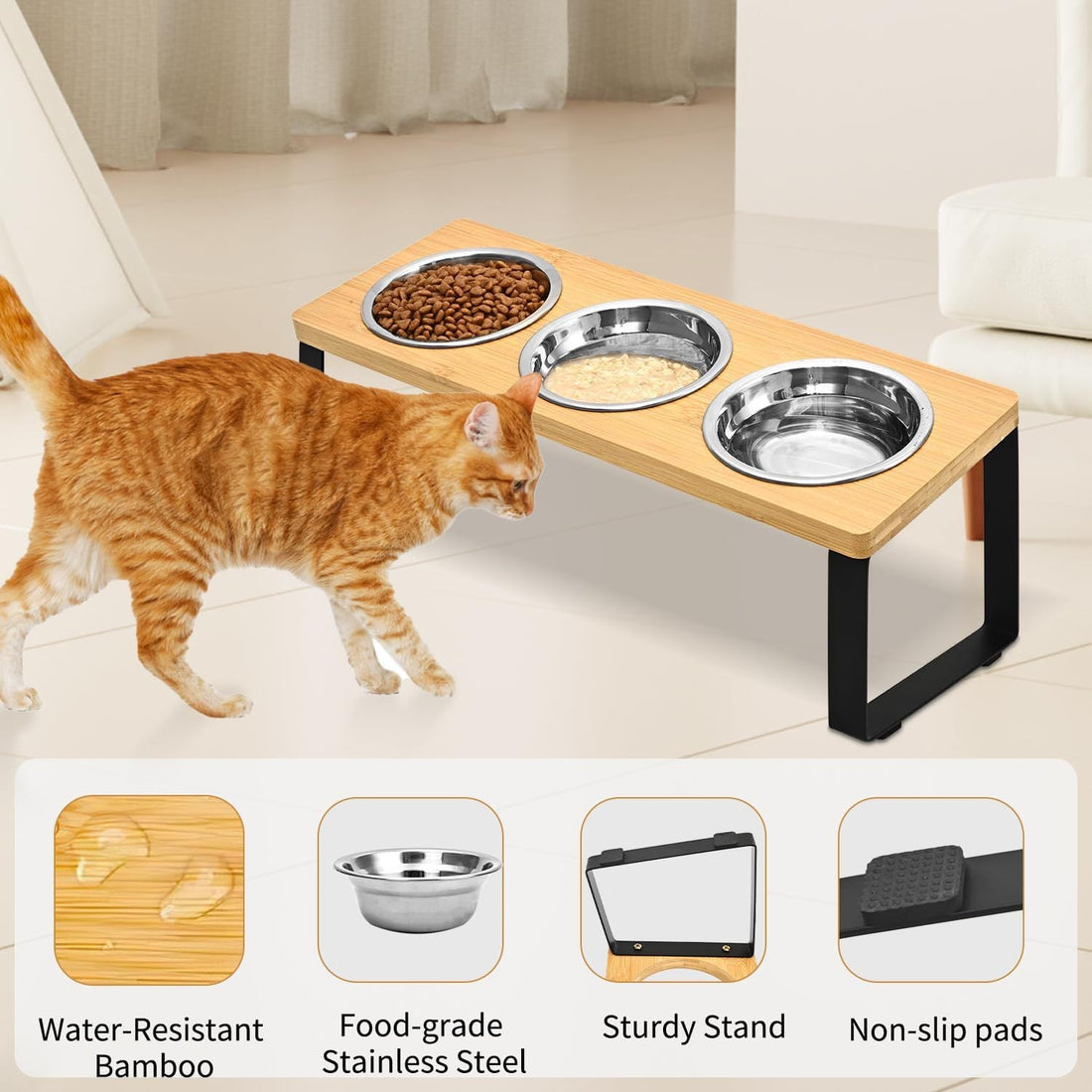 Enhance Your Pet's Dining Experience with the Wooden Iron Pet Feeding Bowl Stand